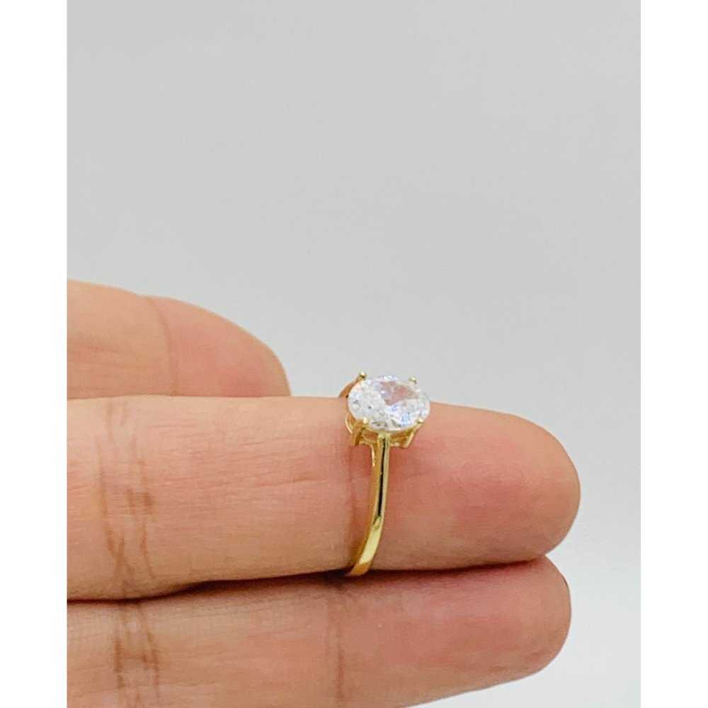 10k Solid Gold Ring Solitaire Engagement Oval Sha… - image 7